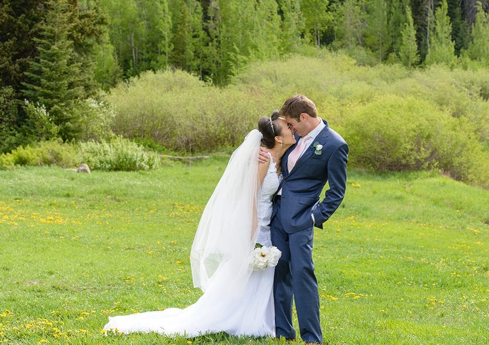 Bride and groom at the Vail Racquet Club. 