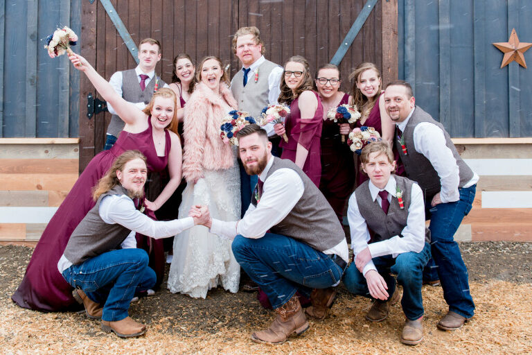 Wyoming Bridal Party Rustic Barn Wedding